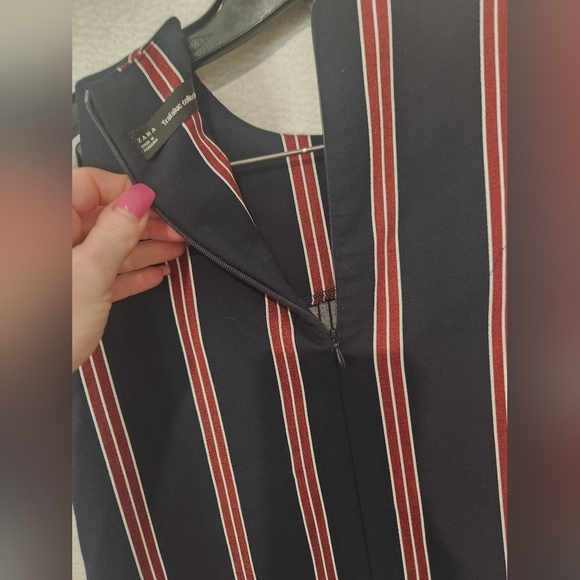 Zara Trafaluc Striped Ruffle Hem Dress - Picture 6 of 7